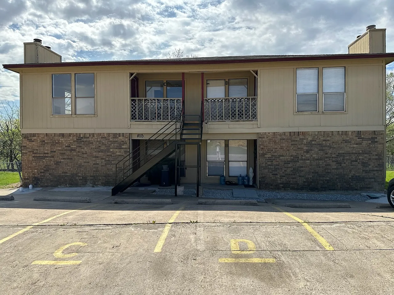 Front of building.