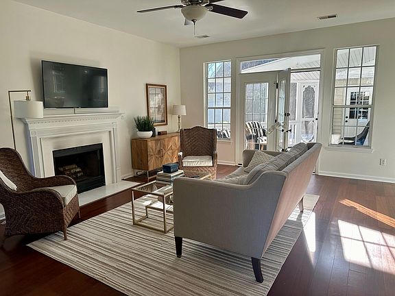 Family room open to screen porch