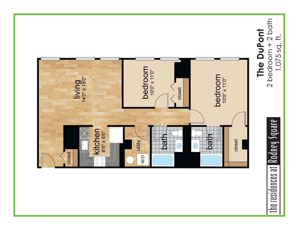 Floor plan Dupont Two Bedroom