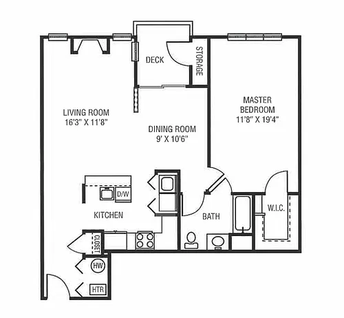 Floor plan D 1X1