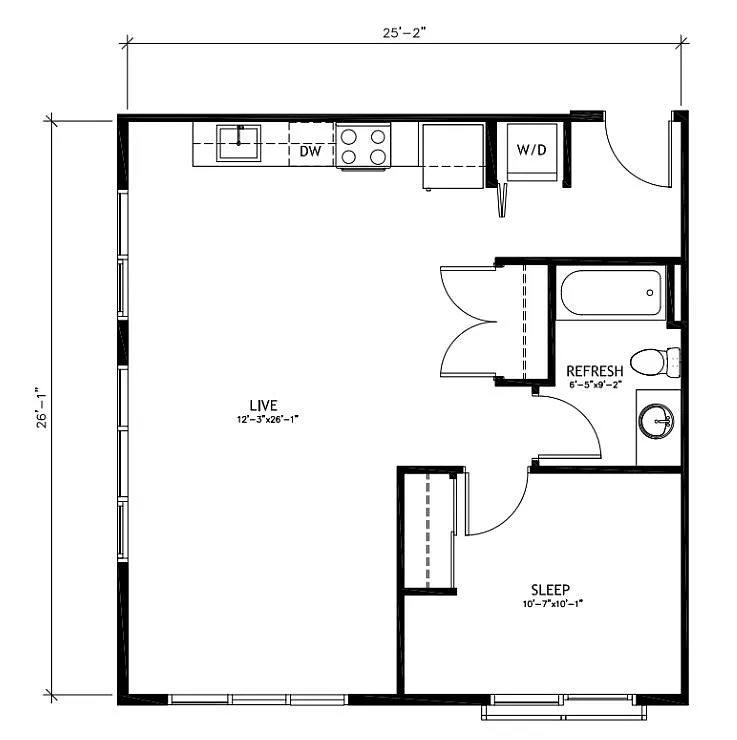 Floor plan 1X1 - B9