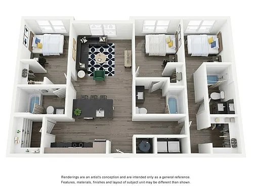 Floor plan 3BR/3BA - C1