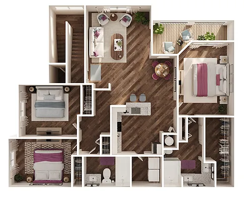 Floor plan Three-Bedroom