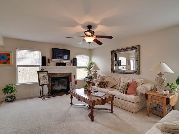 fireplace, tons of daylight