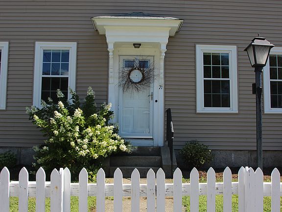 front door with fence