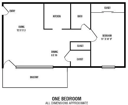Floor plan 1 Bed 1 Bath