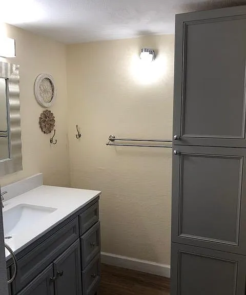 Storage cabinet in Master Bathroom