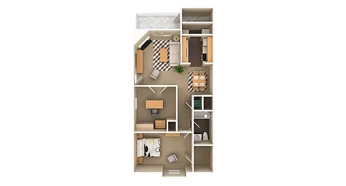 Floor plan EAGLE 1 Bedroom with Den