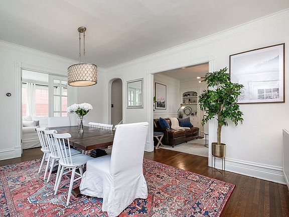 Generously-sized dining room with built-in buffet