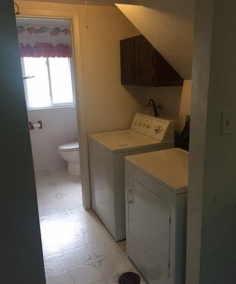 Lower level laundry & half bath