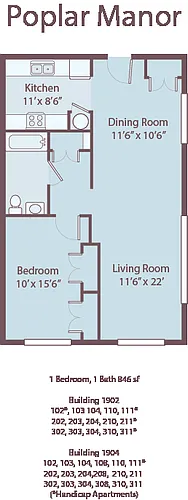 Floor plan One Bedroom Deluxe