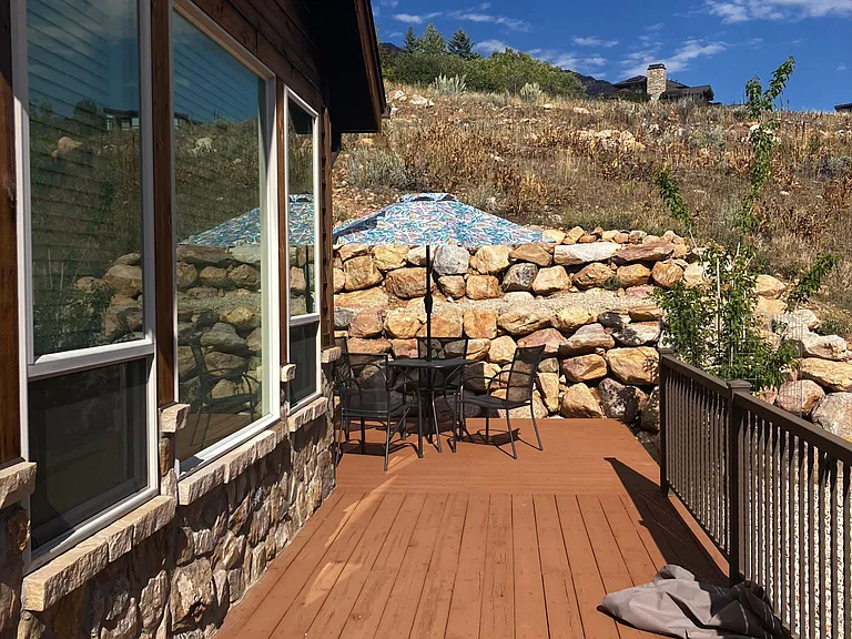 Tables and chairs will be left in the garage for outdoor deck entertainment