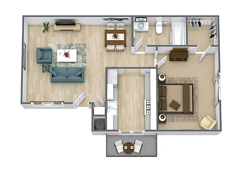Floor plan 1 Bedroom 1 Bathroom