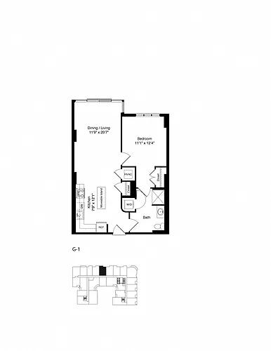 Floor plan ONE BEDROOM G1