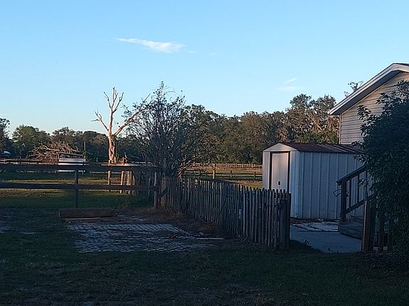 West side view of parking area