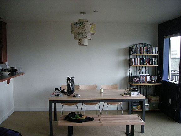 Open dining and living room area