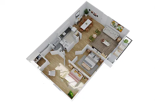 Floor plan 2 Bedroom 1 Bath