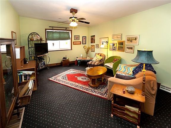 Spacious living room is part of the newer addition.