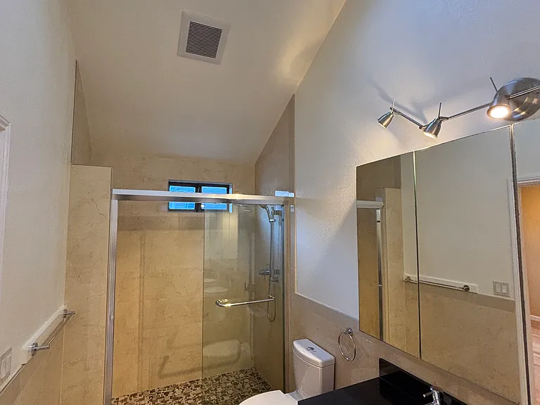 master bathroom showing skylight