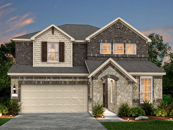 The Lochridge, a two-story home with 2-car garage, shown as Home Exterior B