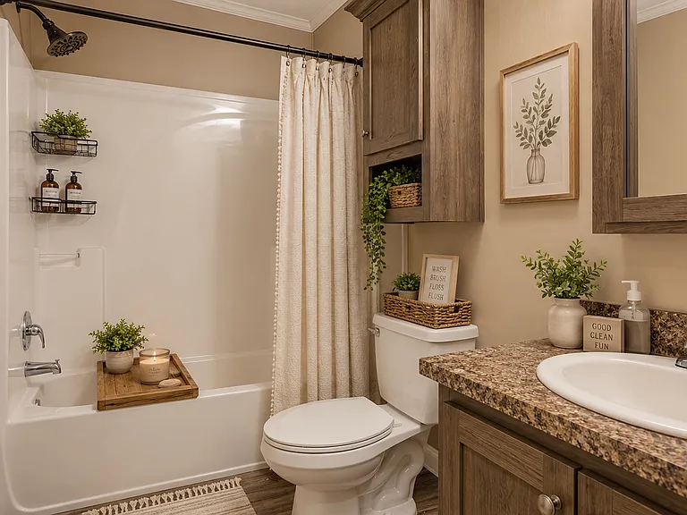 bathroom staged tub