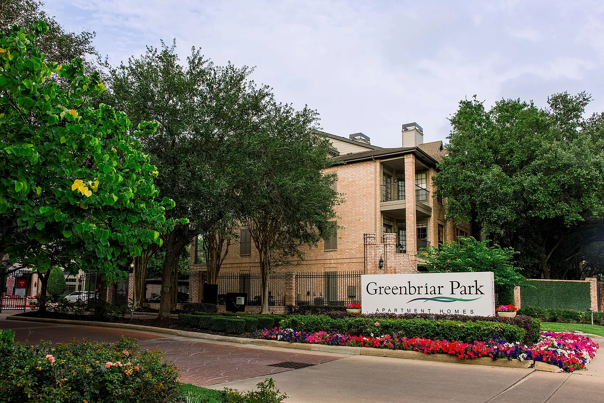 Our beautiful gated entrance along Greenbriar Drive. - Greenbriar Park