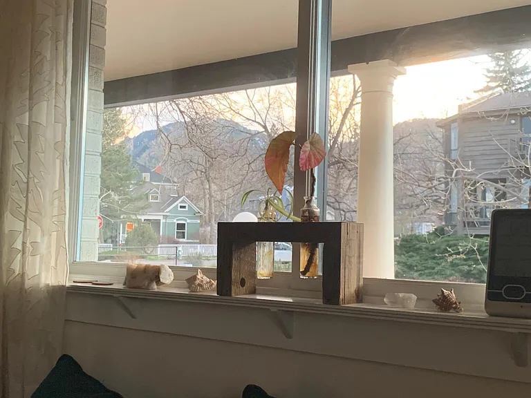 View of the Flatirons from livingroom