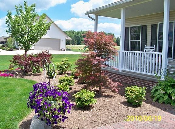Left front porch with gardens