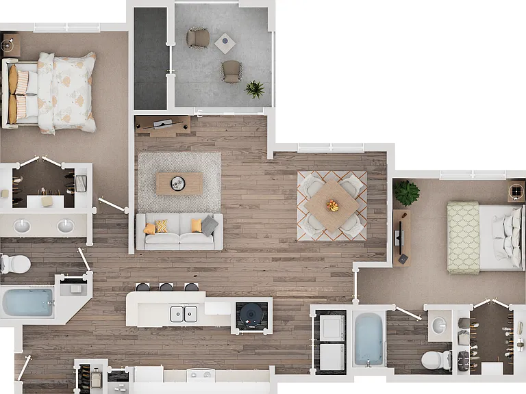 Explore this elegantly designed apartment layout, perfect for contemporary living. Explore this elegantly designed apartment layout, perfect for contemporary living.