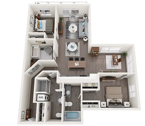 Floor plan 2 Bedrooms + Den