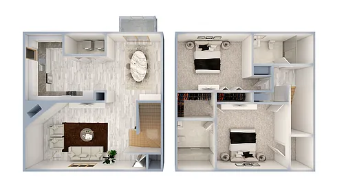 Floor plan B1 2x2 Fully Renovated