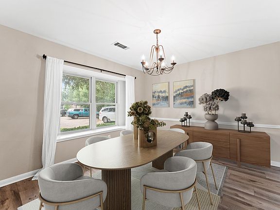 Virtually staged! Dining room!