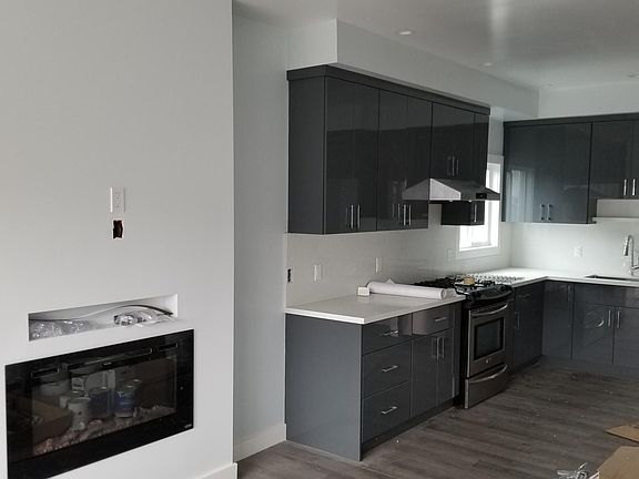 New Kitchen with new fireplace