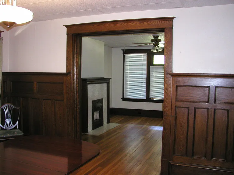 hardwood floors and wainscoting