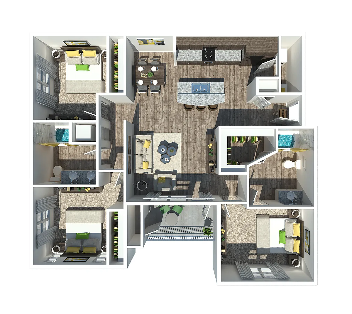 Floor plan The Calistoga 3 BR | 2 BA