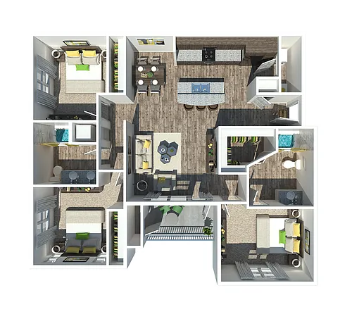 Floor plan The Calistoga 3 BR | 2 BA