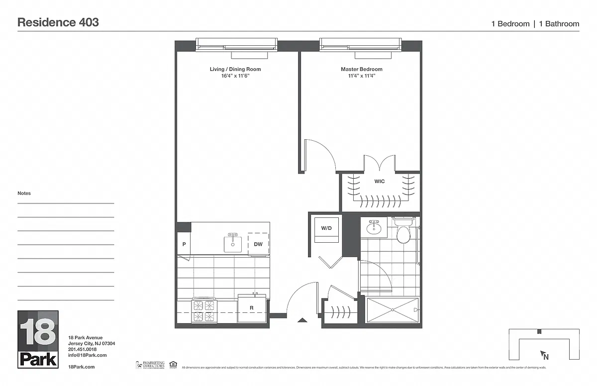 Floor plan 1 bed 1 bath