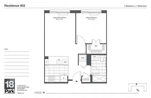 Floor plan 1 bed 1 bath
