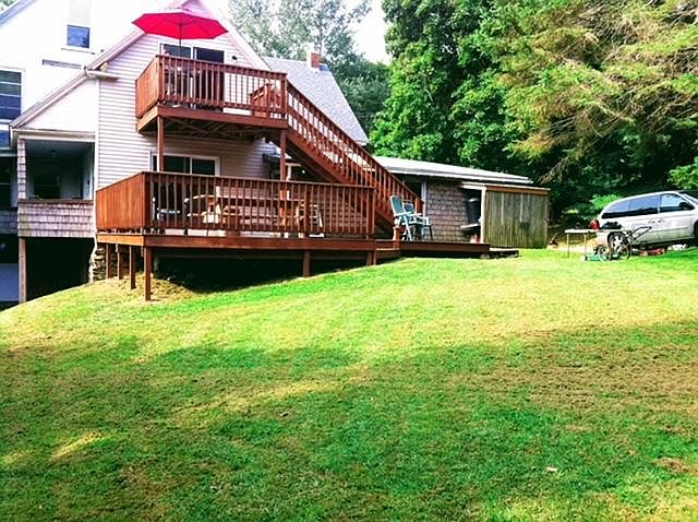 Back deck and backyard.
