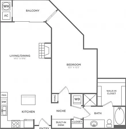 1 Bedroom 1 Bath (914 SF) 1 Bedroom 1 Bath (914 SF)