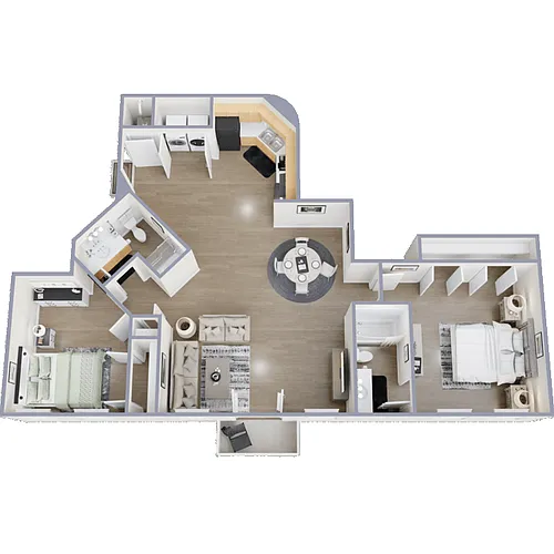 Floor plan 2 Bed 2 Bath G