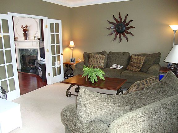 Great Room with French Doors showcasing view to Family Room