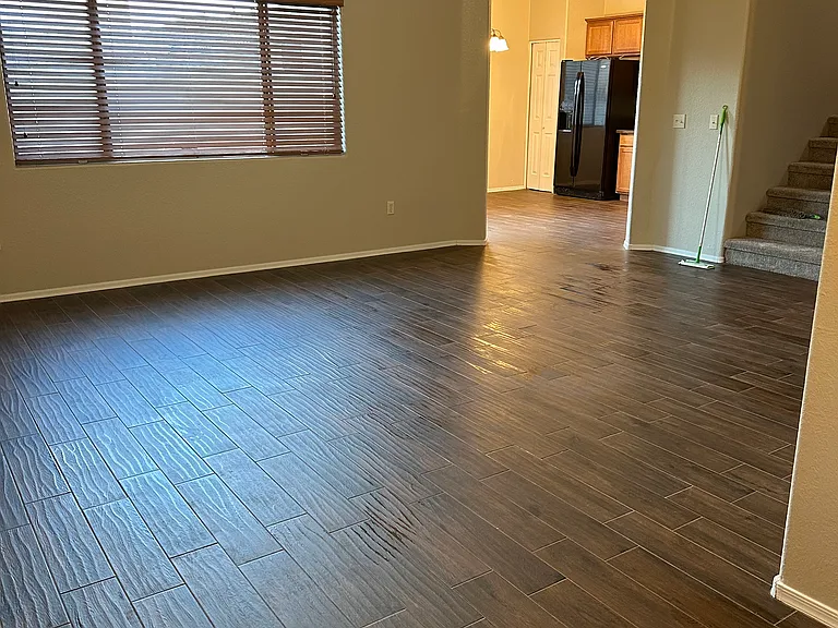 Living Area into Kitchen