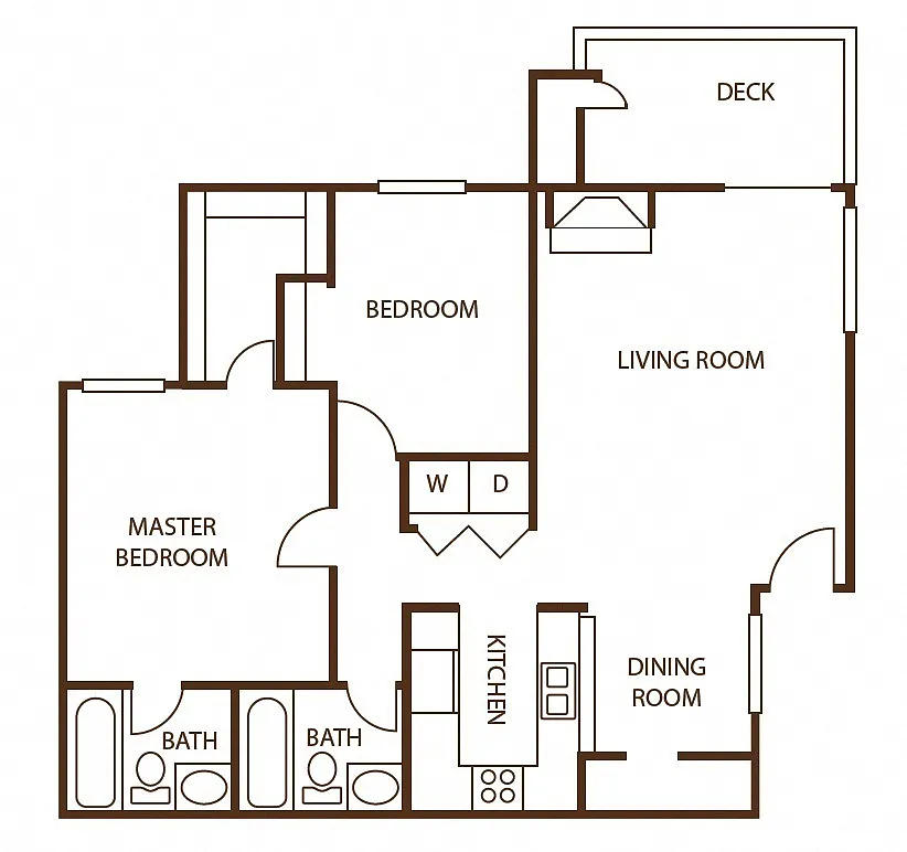 Floor plan 2 bedroom 2 bath w/loft