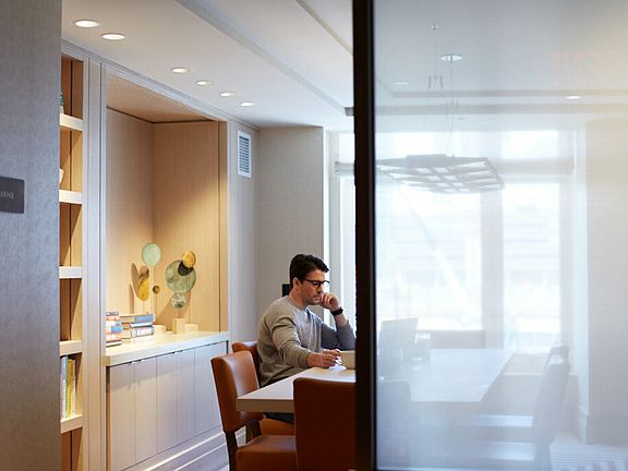 Work from home in the business center