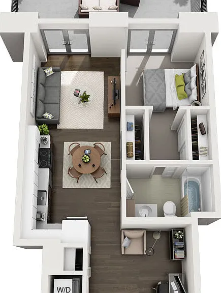 1x1+Den B floor plan Dianne