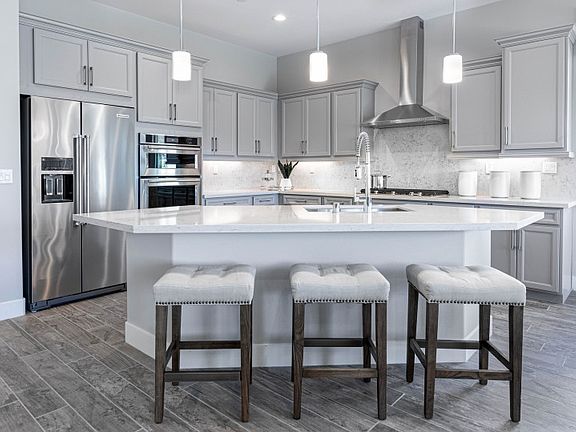 Angled kitchen island