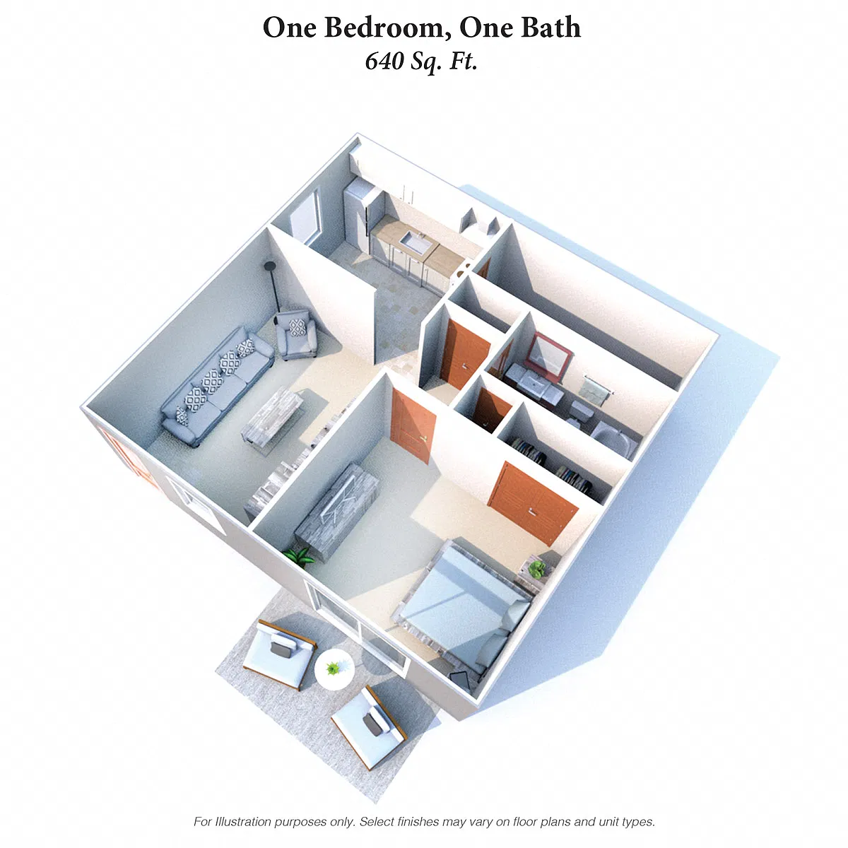 Floor plan One Bedroom Garden