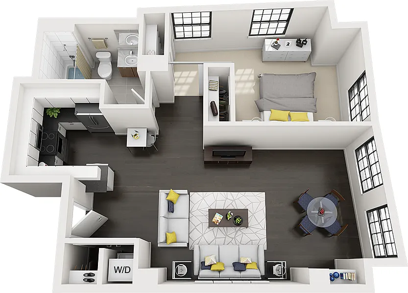 Floor plan 1 Bed/1 Bath-a10eg