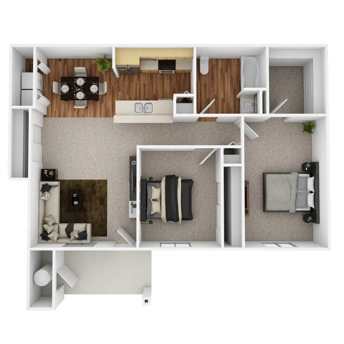 Floor plan 2x1b